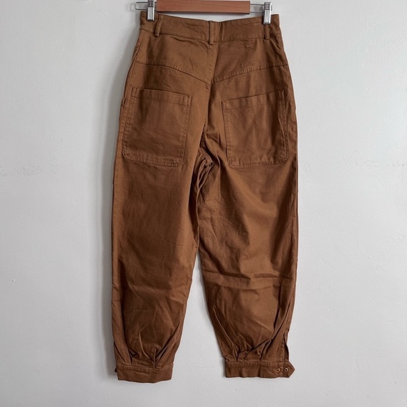 ZARA  SNAP BUTTON CUFFED PANTS-TAUPE BROWN-7149/240 - Picture 7 of 10